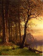 Albert Bierstadt Sunset in Californa Yosemite oil